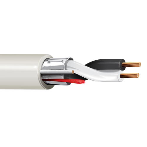 Belden 5400FE 20 AWG 2 Conductor 7x28 Stranding Bare Copper 300V Security and Sound Cable