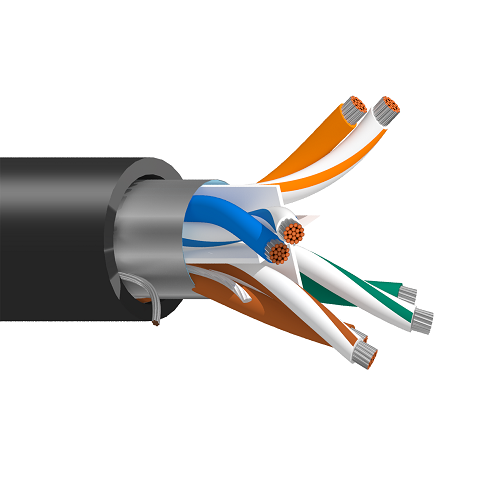 Belden 7945A 23 AWG 4 Pair Solid Bare Copper Industrial Ethernet Cat 6 300V DataTuff Cable