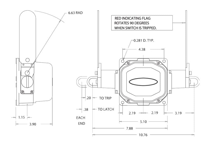 04954-314 Cable Operated Switches with Double Flag Indicator(s) or Latch Plates
