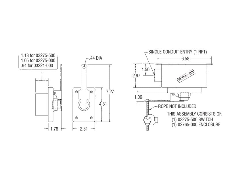03275-500 Rope Operated Switch (HEAVY DUTY - A600 / N300)