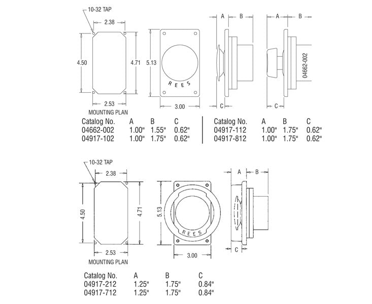 04917-812 Push Button Switches with Larger Mounting Pattern