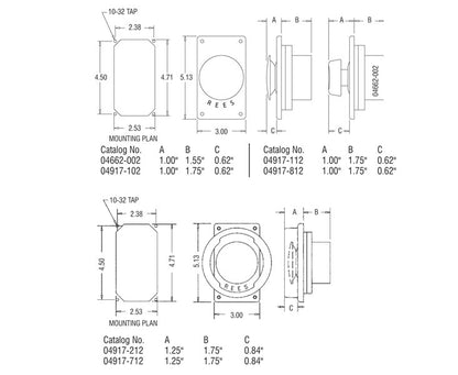 04917-812 Push Button Switches with Larger Mounting Pattern