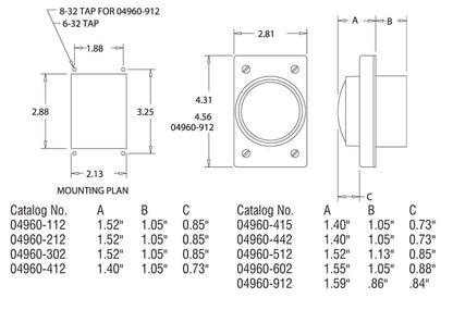 04960-212 2.25 inch Mushroom Plunger with Shield and Weatherproof