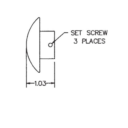 43006-152 2.00 in. Dia. Mushroom Plunger Head