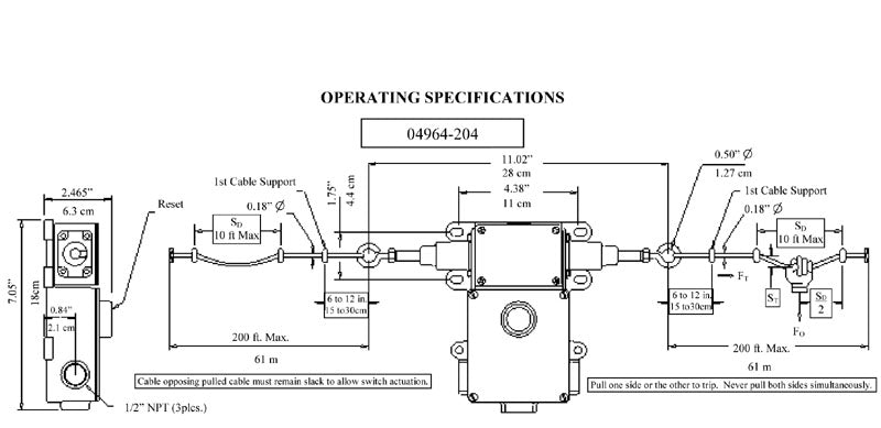 04964-204 New Bi-Directional Cable Operated Switch