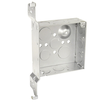 4 Inch Square Bracketed Box 1-1/2 Inch Deep Welded With Conduit Knockouts 52151-WB (pack of 75)