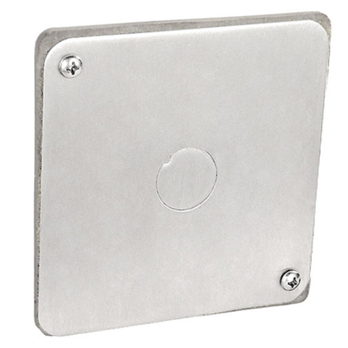 4 Inch Square Plenum Blank Cover With 1/2 Inch Knockout Stainless Steel 52C6-VT-SS (pack of 10)