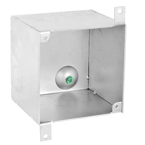 4 Inch Square Concrete Box 3-1/2 Inch Deep 1 Inch Knockouts 52181-1-SPKR (pack of 20)