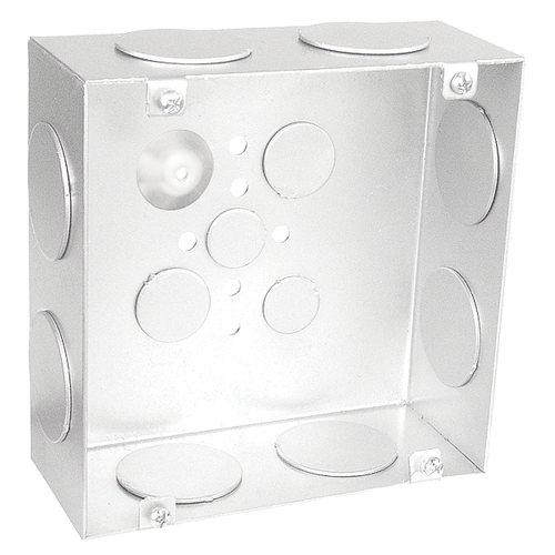 6 Inch Square Junction Box 2-1/2 Inch Deep 1-1/4 Inch Knockouts 6250-1-1/4 (Pack of 20)
