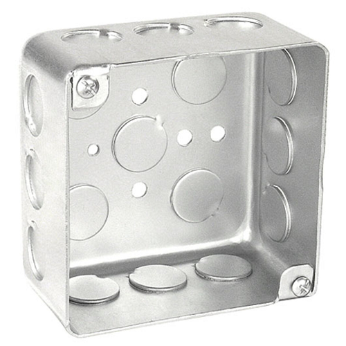4 Inch Square Box 2-1/8 Inch Deep Drawn With Conduit Knockouts 52171-1/2DR (pack of 125)