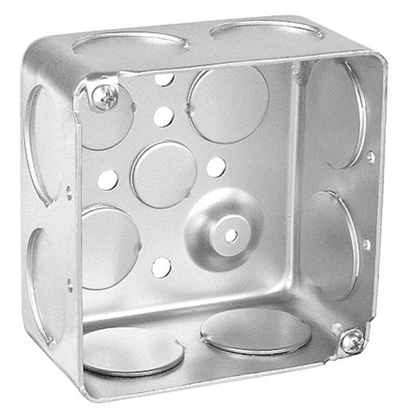 4 Inch Square Box 2-1/8 Inch Deep Drawn With Conduit Knockouts 52171-1DR (pack of 50)