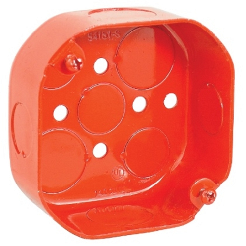 4 Inch Octagon Box 1-1/2 Inch Deep Red 54151-RED (Pack of 50)