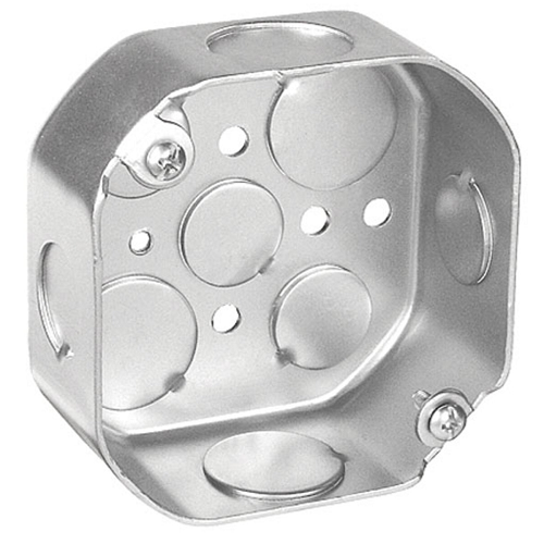 4 Inch Octagon Box 1-1/2 Inch Deep 1/2 And 3/4 Knockouts 54151-S (Pack ...