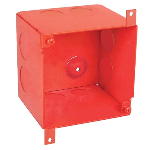4 Inch Square 3-1/2 Inch Extra Deep Concrete Box 3/4 Side Knockouts Red 52181-3/4-SPKRR (pack of 20)