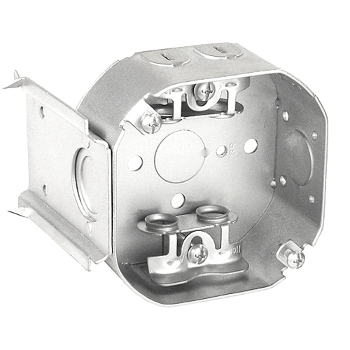 4 Inch Octagon Box 2-1/8 Inch Deep J Flush Mount Wood Spike Bracket BX Clamps 54171-JBX (Pack of 30)