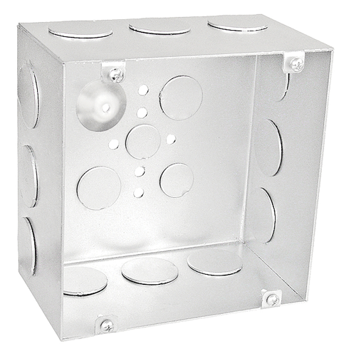 6 Square Junction Box 3-1/2 Inch Deep 1 Inch Knockouts 6350-1 (Pack of 20)