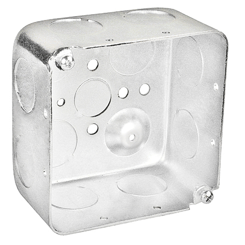 4 Inch Square Box 2-1/8 Inch Deep Drawn With Conduit Knockouts 52171-3/4DR (pack of 55)