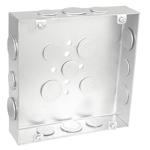 6 Inch Square Junction Box 1-1/2 Inch Deep 1/2 And 3/4 Inch Knockouts 6150-S (Pack of 20)