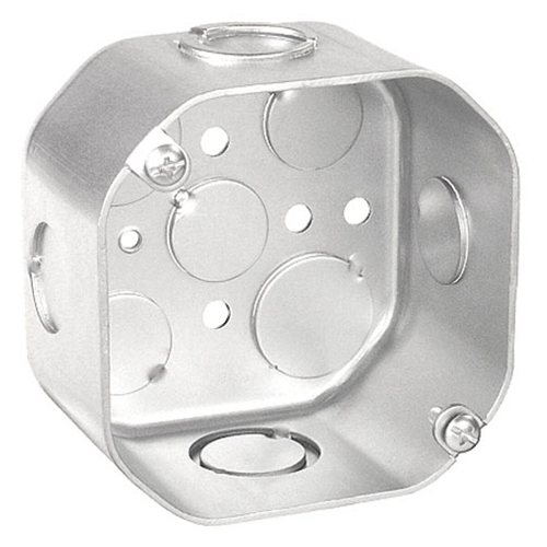 4 Inch Octagon Box 2-1/8 Inch Deep 1/2 And 3/4 Knockouts 54171-S (Pack of 65)