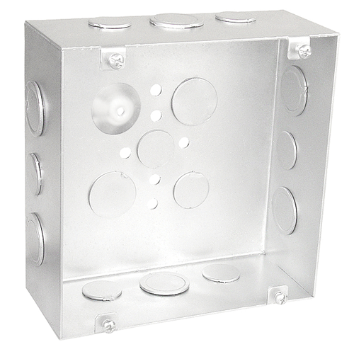 6 Inch Square Junction Box 2-1/2 Inch Deep 1/2 And 3/4 Inch Knockouts 6250-S (Pack of 20)