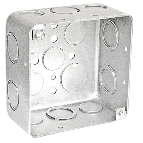 4 Inch Square Junction Box 2-1/8 Inch Deep Drawn With Conduit Knockouts 52171-SDR (pack of 50)