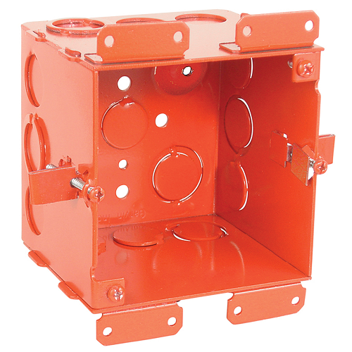 4 Inch Square 3-1/2 Inch Extra Deep Old Work Junction Box Side Knockouts Red 52181-OWRED (pack of 20)