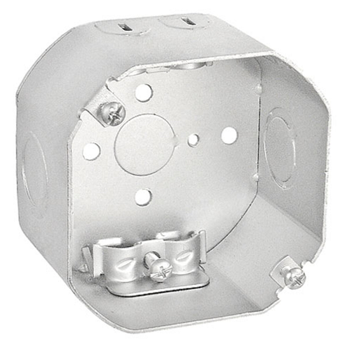 4 Inch Octagon Box 2-1/8 Inch Deep Non Metallic Clamps 54171-R (Pack of 50)