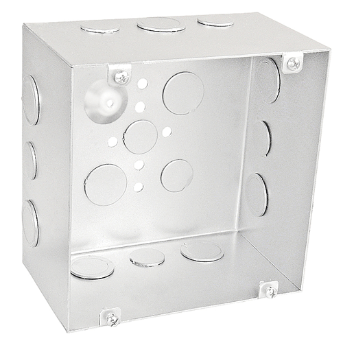 6 Square Junction Box 3-1/2 Inch Deep 1/2 And 3/4 Inch Knockouts 6350-S (Pack of 20)