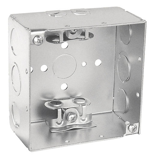 4 Inch Square Junction Box 2-1/8 Inch Deep Welded With Mc/Bx Clamps 52171-BX (Pack of 75)