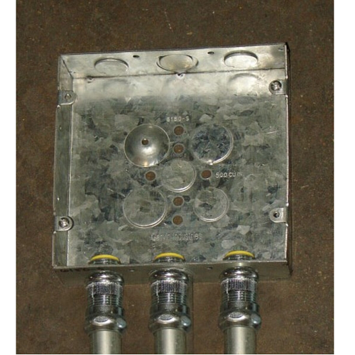 6 Inch Square Junction Box 1-1/2 Inch Deep 1/2 And 3/4 Inch Knockouts 6150-S (Pack of 20)