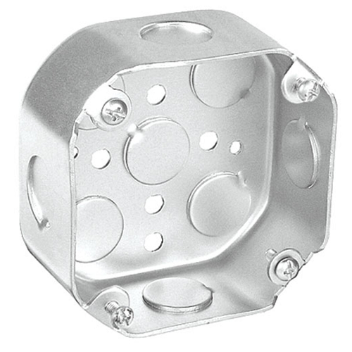 4 Inch Octagon Box 2-1/8 Inch Deep 4 Threaded Mounting Tabs 54171-DE (Pack of 50)