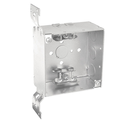 4 Inch Square Junction Bracket Box 2-1/8 Inch Deep Welded With Mc/Bx Clamps 52171-FBX (pack of 75)