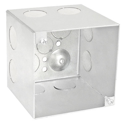 4 Inch Square Junction Box 4 Inch Deep (8) 3/4 Inch Side Knockouts 52191-3/4 (pack of 20)