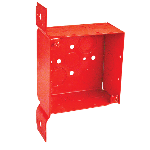 4 Inch Square Junction Box 2-1/8 Inch Deep With Flat Vertical Bracket 52171-FRED (pack of 25)