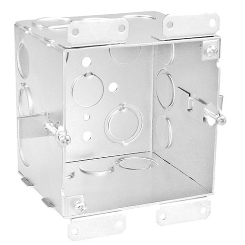 4 Inch Square Junction Box For Cut In Old Work 4 Inch Deep With Side Knockouts 52191-OW (pack of 15)