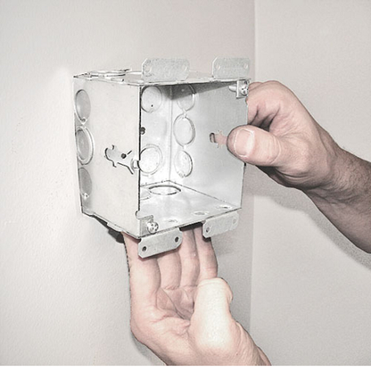 4 Inch Square Junction Box For Cut In Old Work 4 Inch Deep With Side Knockouts 52191-OW (pack of 15)