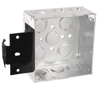 4 Inch Square Junction Box 2-1/8 Inch Deep With Metal Stud Bracket 52171-MS (pack of 35)