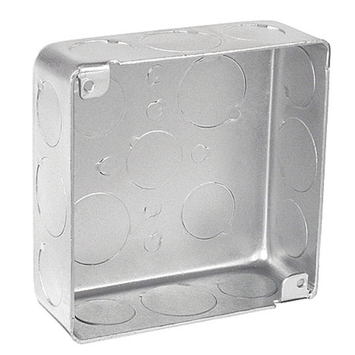 4 Inch Square Plenum Box 1-1/2 Inch Deep Drawn With Conduit Knockouts 52151-SVT (pack of 70)