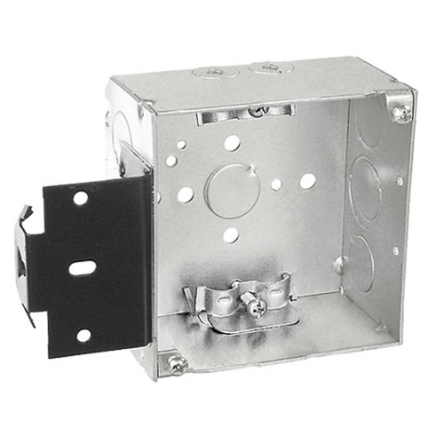 4 Inch Square Junction Bracket Box 2-1/8 Inch Deep Non Metallic Connection Metal Stud Bracket 52171-MSR (pack of 50)