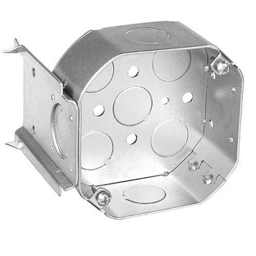 4 Inch Octagon Box 1-1/2 Inch Deep Adjustable J Flush Mount Wood Spike Bracket 54151-J (Pack of 50)