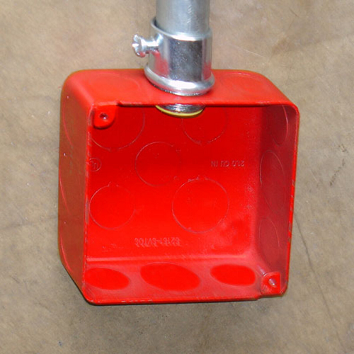 4 Square Junction Box 1-1/2 Inch 1/2 And 3/4 Knockouts Red 52151-SVTRED (pack of 50)