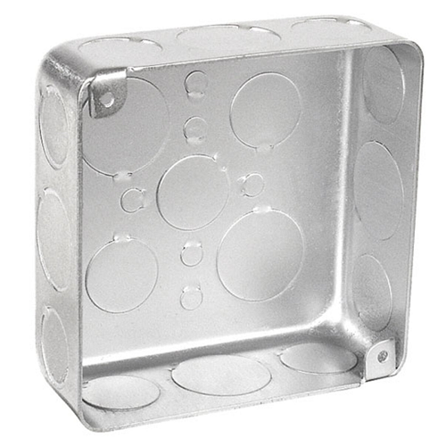 4 Inch Square Plenum Box 1-1/2 Inch Deep Drawn With Conduit Knockouts ...