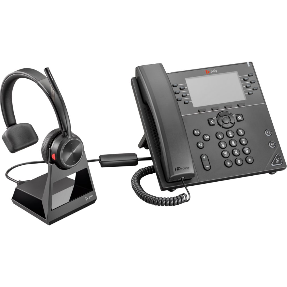7W6D4AA#ABA - Poly Savi 7210 Mono DECT Headset, 400ft Range, 12-Hour Talk Time