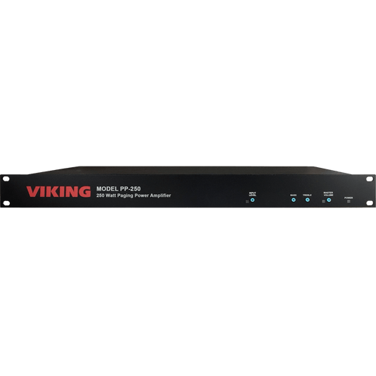 PP-250 - 250W 70V Power Amplifier for Paging Systems, 1U Rack Size
