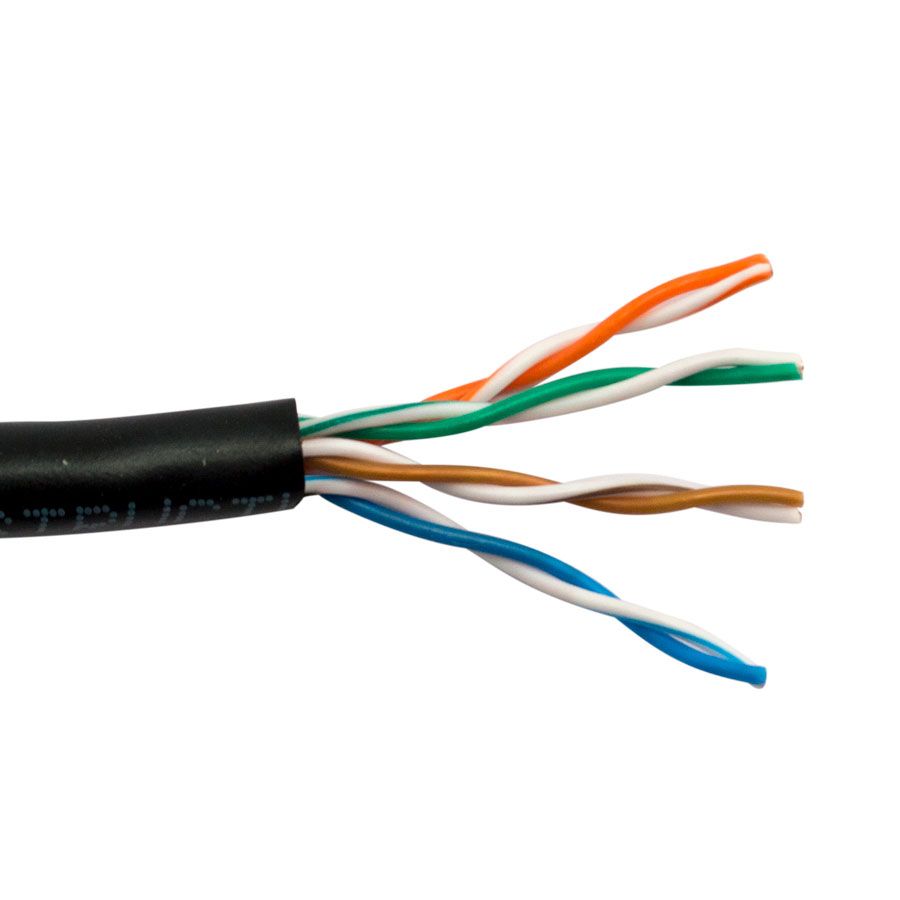 CAT5E-BK-HDBX CAT5E 350 MHz 24 AWG SOLID BC 4PR, UTP, ANSI/TIA 568.2-D, ISO/IEC 11801 CLASS D, UL CMR, PVC JKT – 1000FT/305M HD BOX