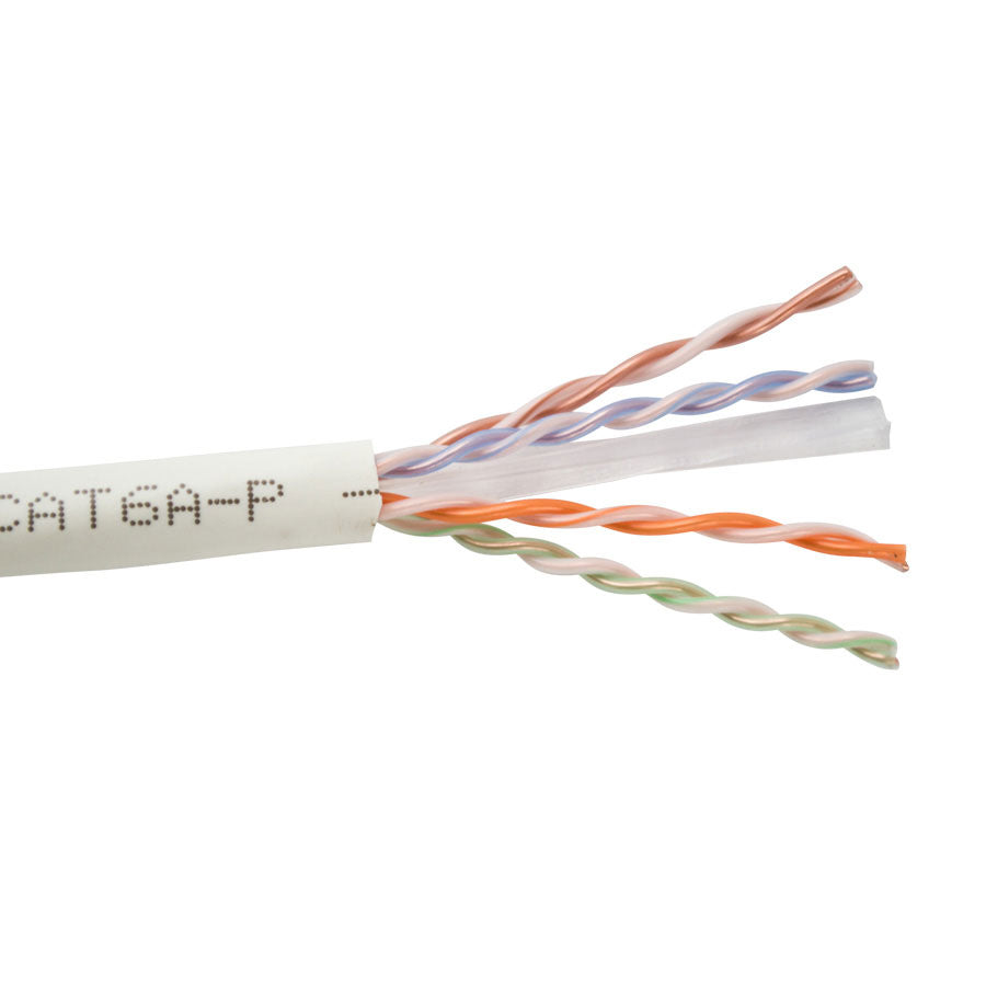 CAT6A-P-WT CAT6A UTP PLENUM – 10GBASE-T, 600MHz 23AWG SOLID BC 4PR, UTP, ANSI/TIA 568.2-D, ISO/IEC 11801 CLASS Ea, UL CMP, JKT- WHITE- 1000FT SPOOL