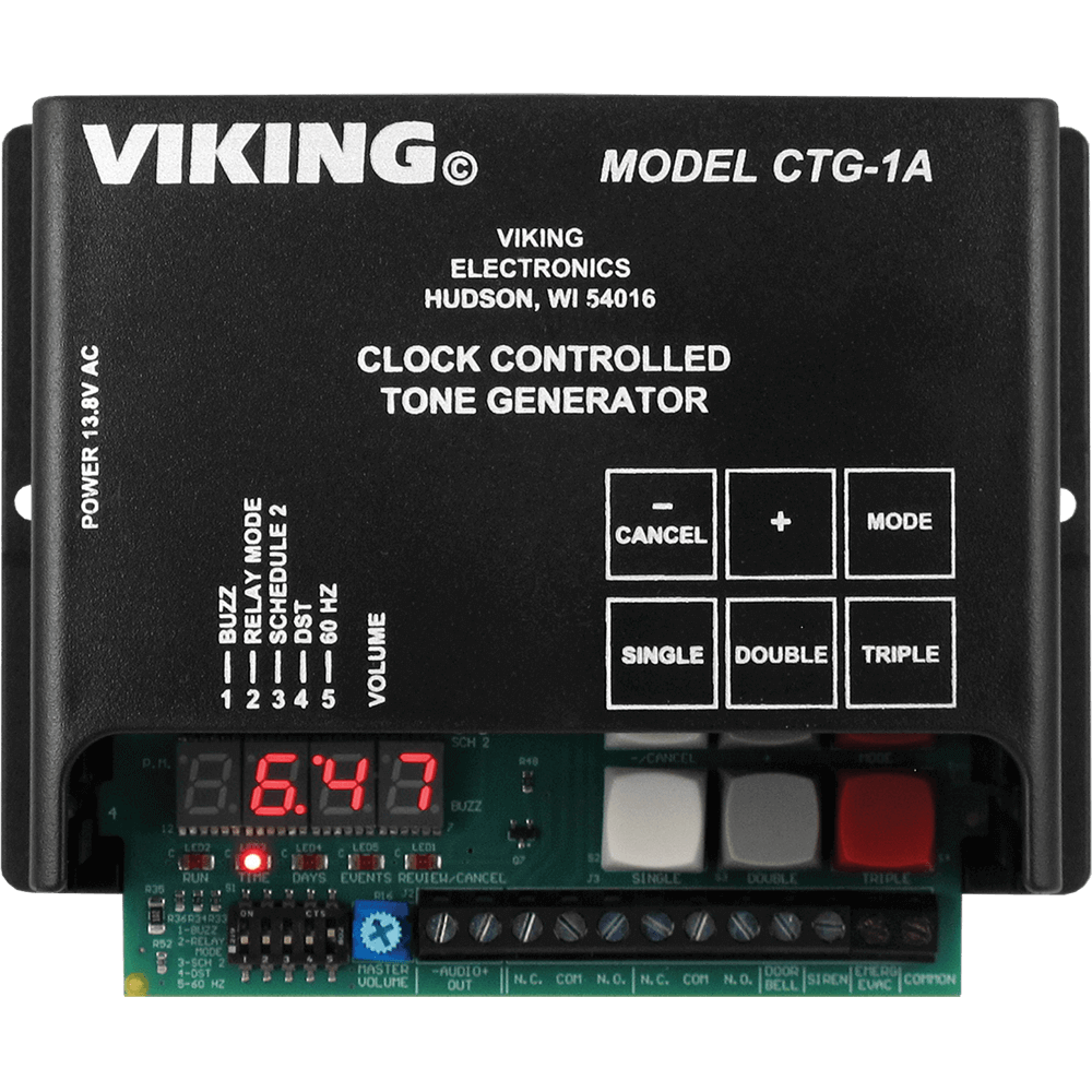 CTG-1A - Programmable Tone Generator for Timed Alerts in Factories & Schools