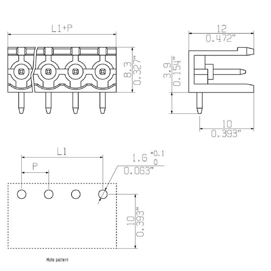 2649110000 - 5.08mm THT Connector with 90° Elbow and 3 Poles  (Pack of 300)