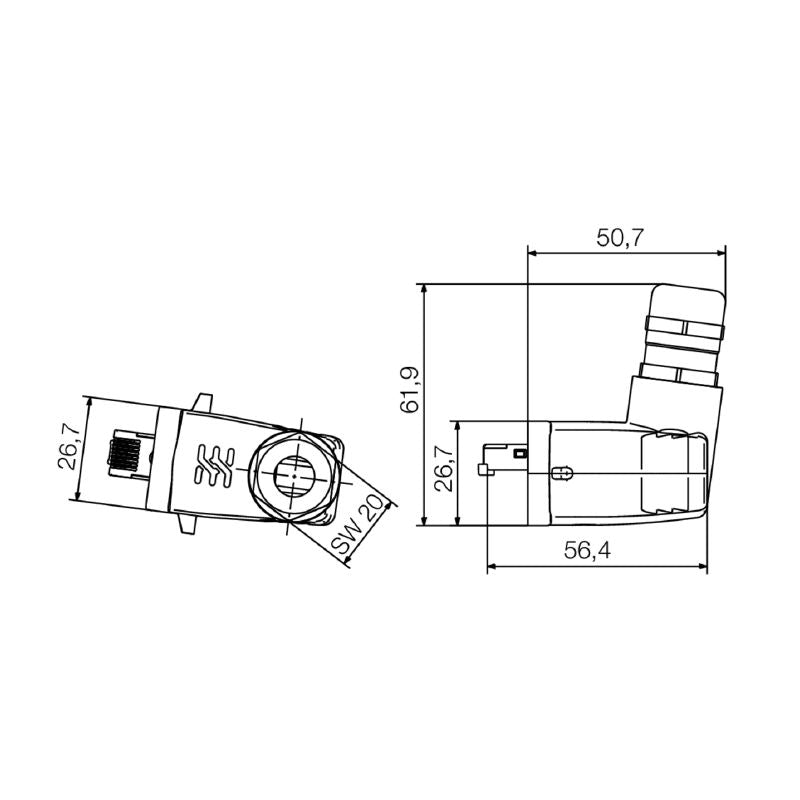 1077300000 - Tool-Free Black RJ45 Plug for Cat.6A Connections  (Pack of 10)