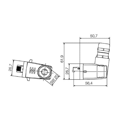 1077300000 - Tool-Free Black RJ45 Plug for Cat.6A Connections  (Pack of 10)